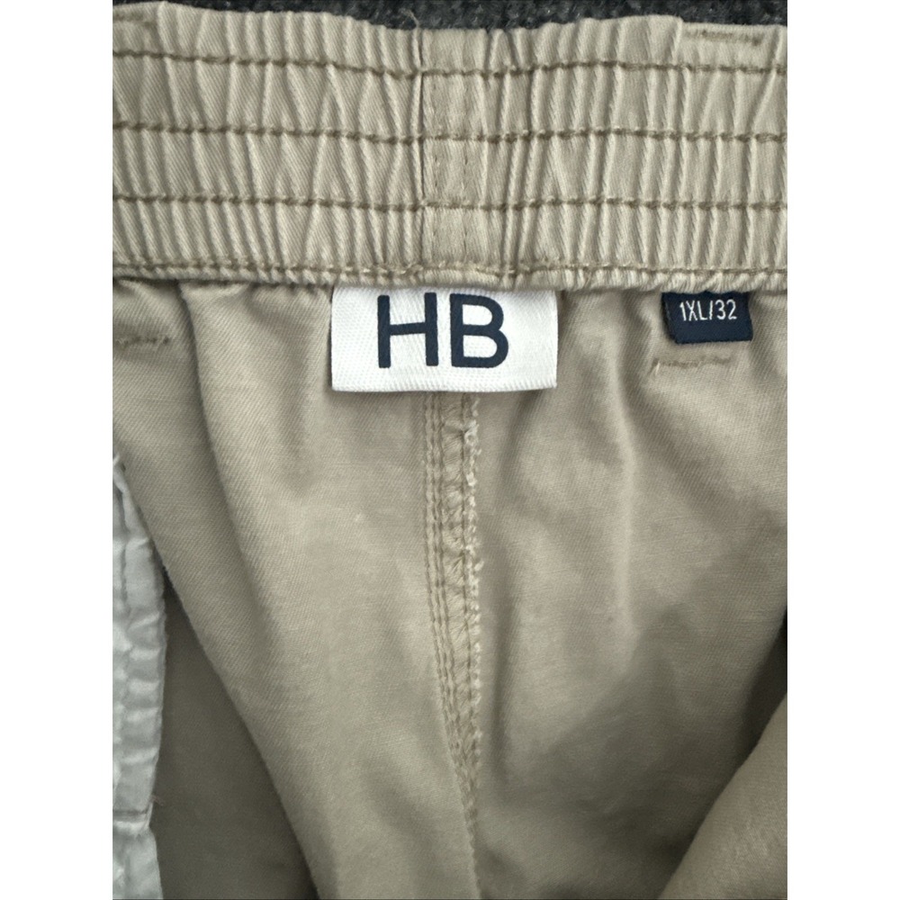 Harbor Bay Cargo Pants Mens 1X/32 Khaki Continuous Comfort Waistband Small Stain - Picture 9 of 14
